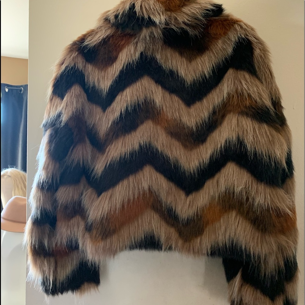 Beautiful Faux Multi Color Brown Jacket